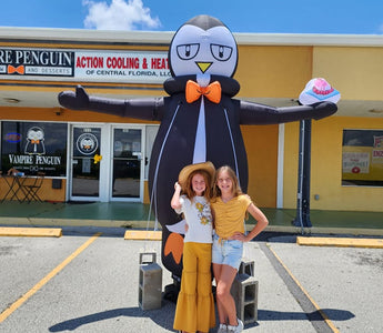 Inflatable penguin has become a symbol of our small town