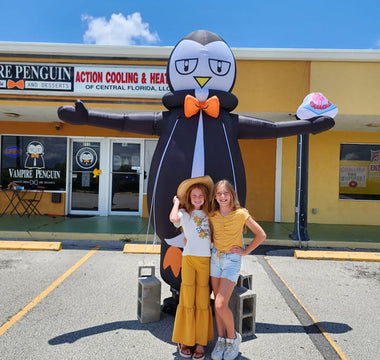 Inflatable penguin has become a symbol of our small town